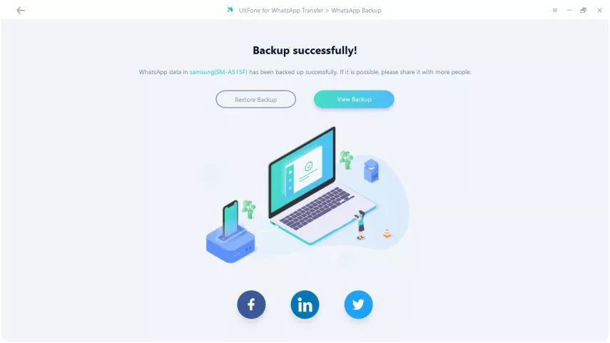 backing up whatsapp from iphone completed