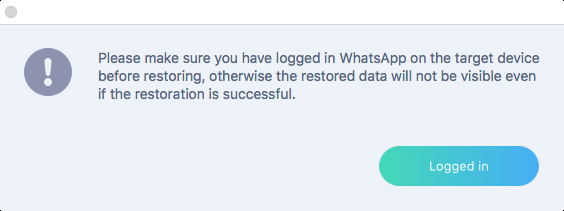 logged whatsapp on iphone before restore