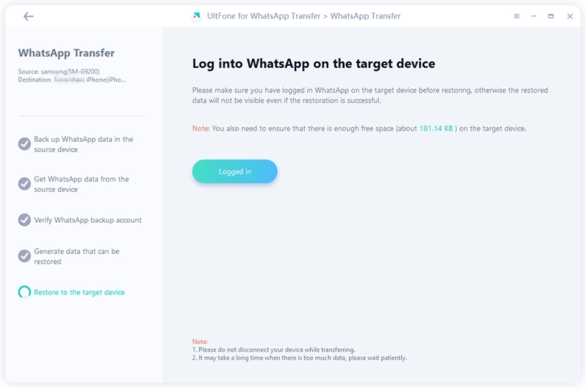 generate data for transferring to iphone