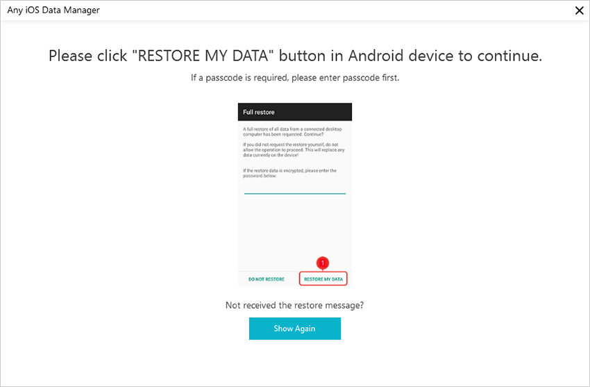 restore my data android
