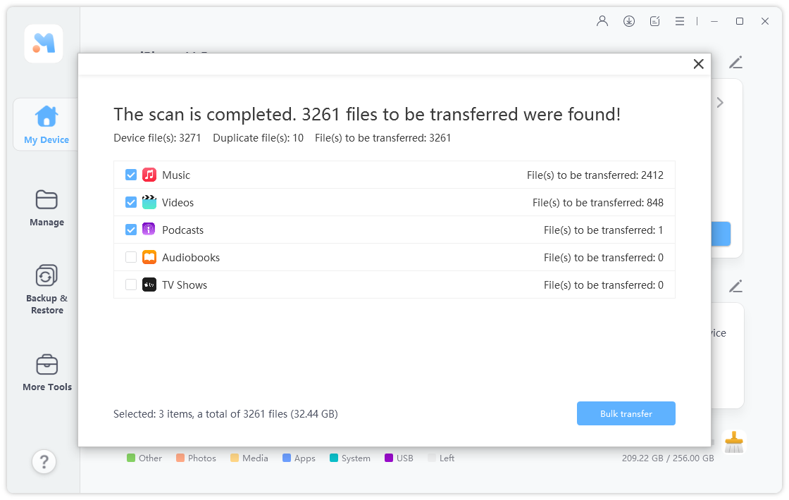 transfe device media files