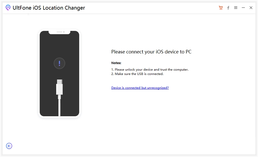 ultfone ios location changer connect device