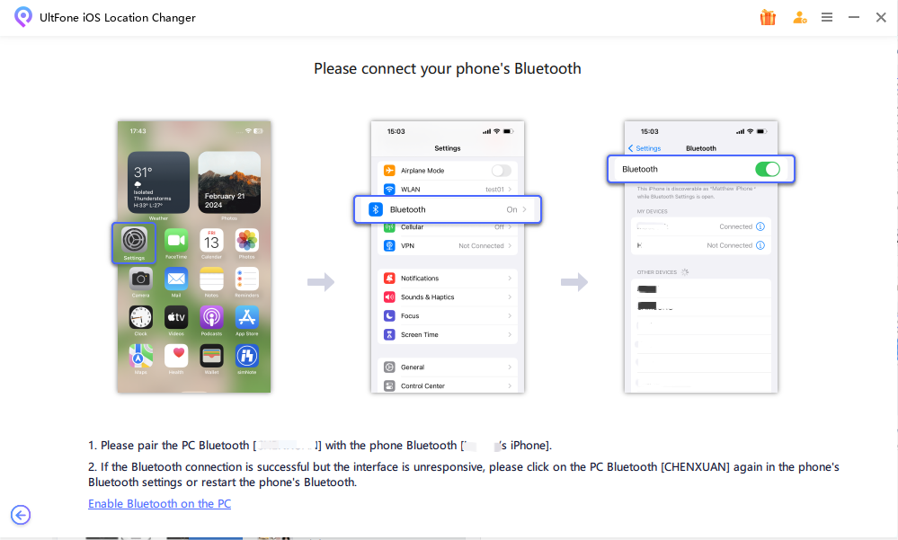 UltFone Bluetooth Connection