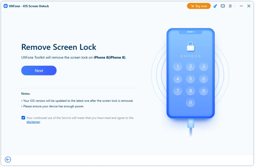 click to remove screen lock