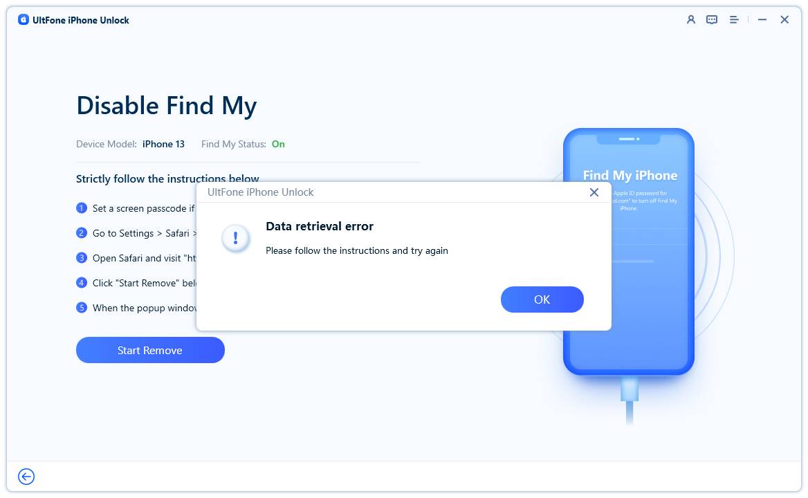 Datenabruf fehlgeschlagen
