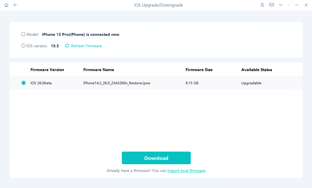 downgrade ios/ipados