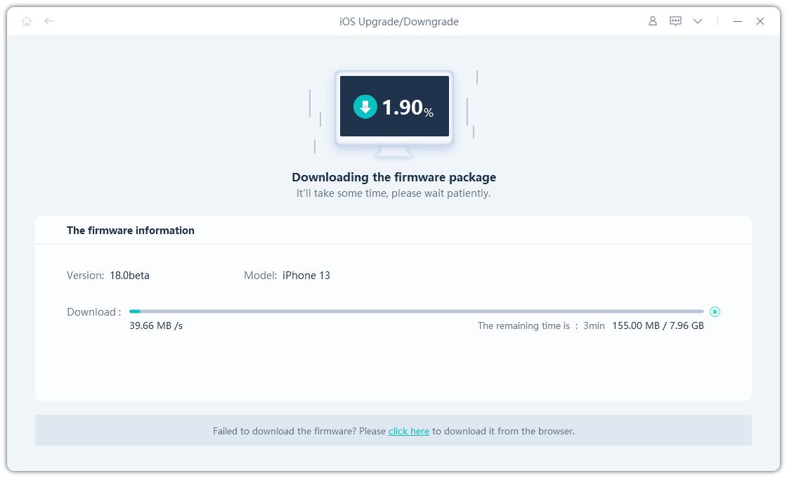 download the matching firmware to upgrade