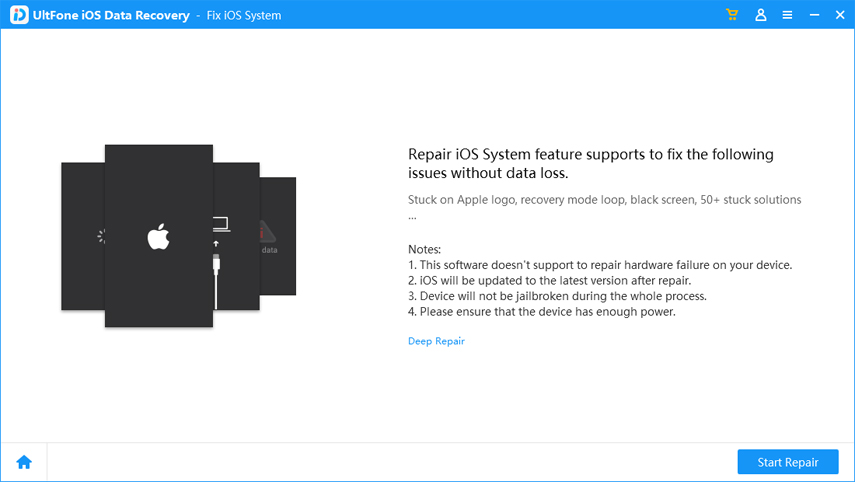 Ultfone IOS System Repair. Ultfone IOS data Manager. Attempting data Recovery Fix IOS 16.