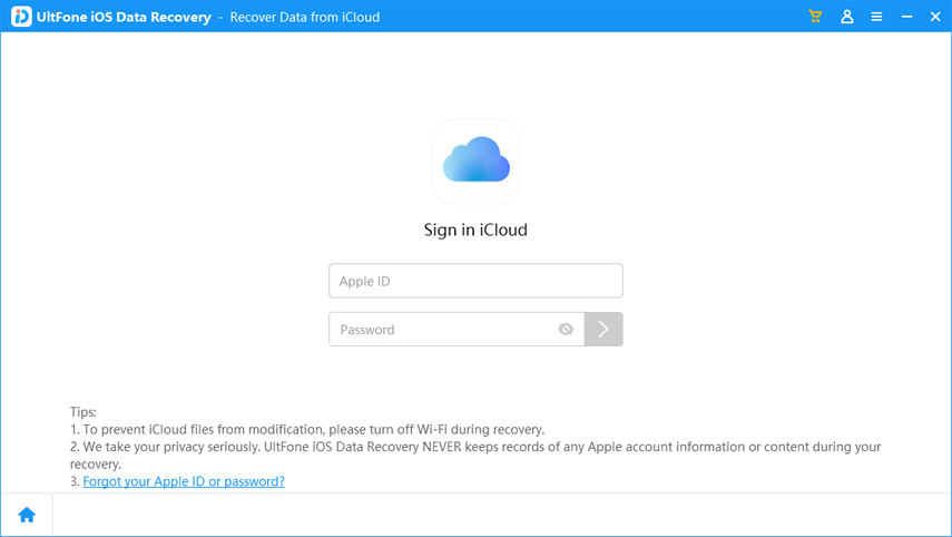 login icloud account and scan files