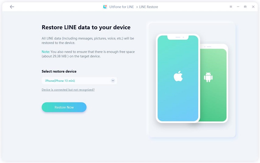 restore line backup to iphone