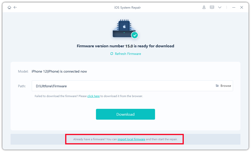 Firmware-Paket importieren