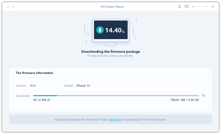 firmware-paket wird heruntergeladen