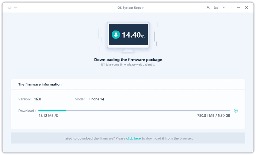 firmware package is being downloaded