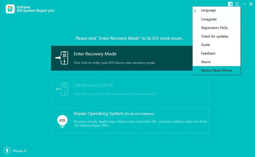 choose factory reset