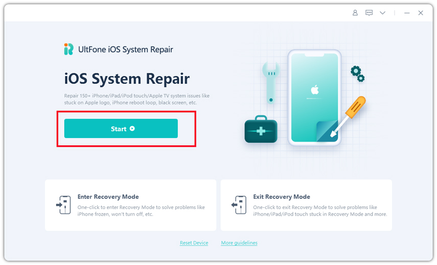 ios system repair feature of ultfone ios system repair