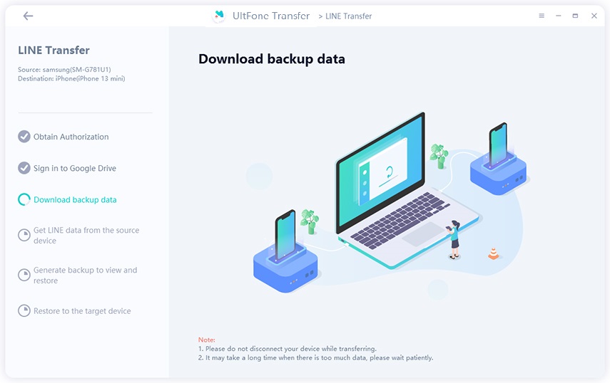 ultfone download line backup