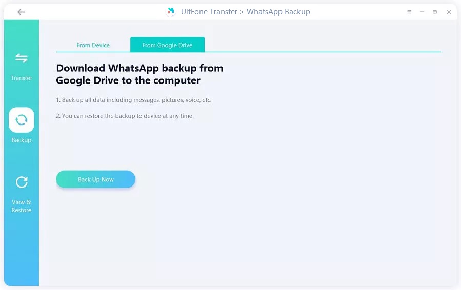 download whatsapp backup from google drive with ultfone