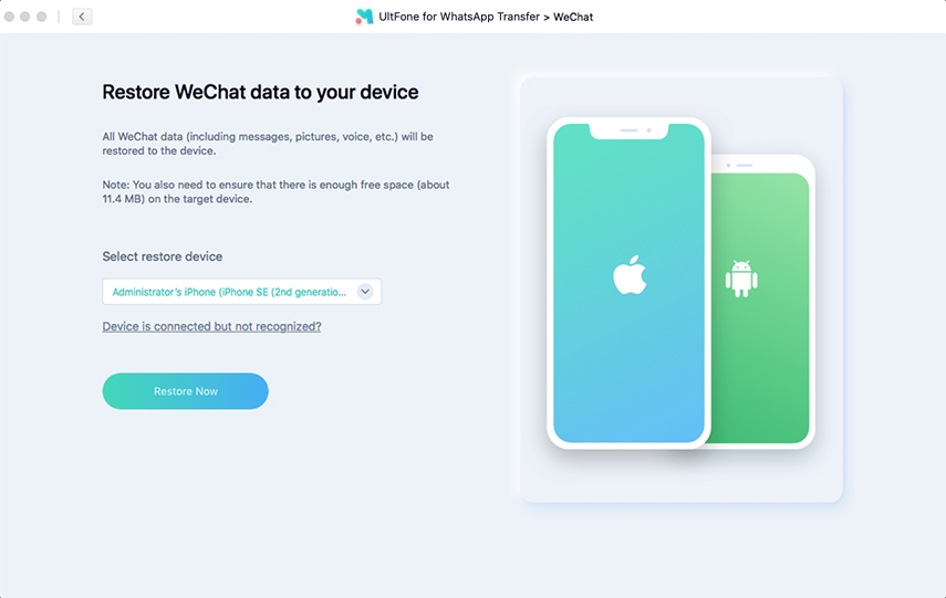 como restaurar o backup do wechat para o iphone