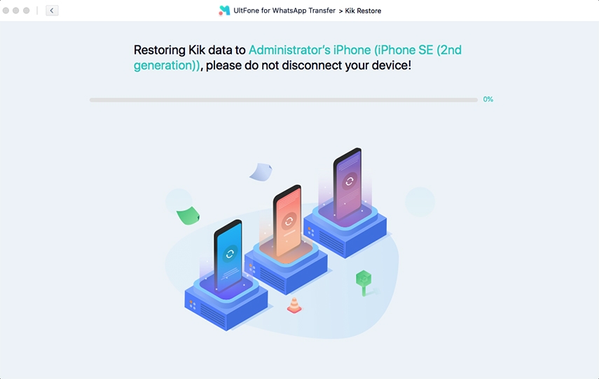 restableciendo los datos de kik al iphone