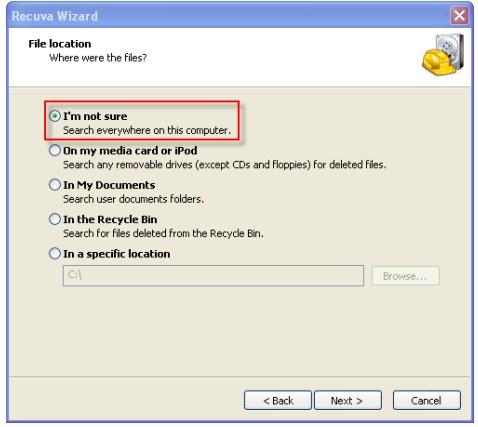 specify the file location