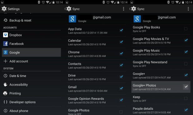 backup android with google