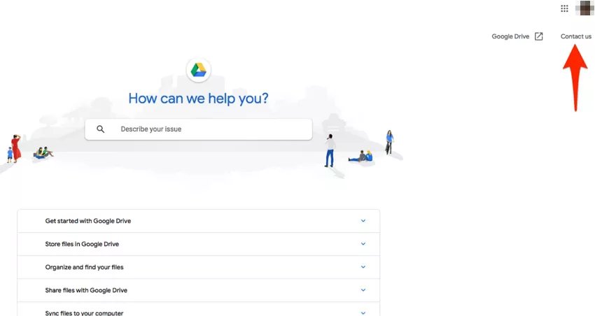 google drive contact us