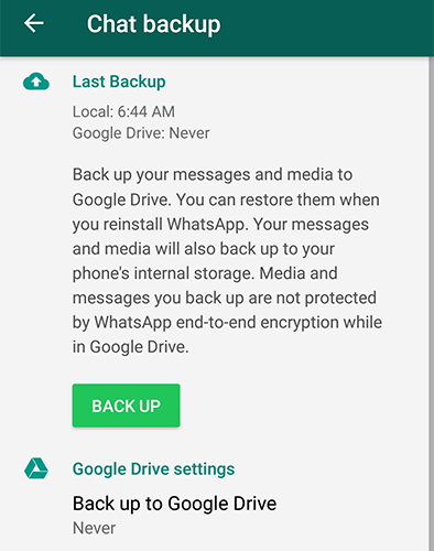 transfer whatsapp to android from backup