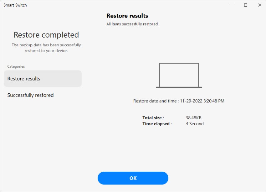 restore contacts on samsung phone via smart switch 3
