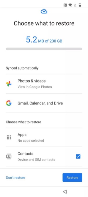 restoring google drive backup