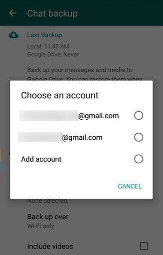 backup whatsapp to google drive