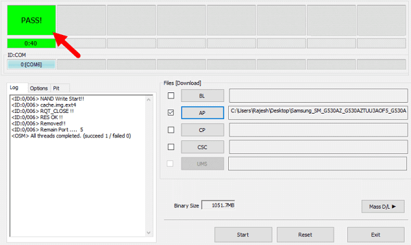 flash android succeeded