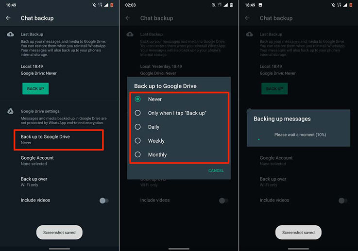 sauvegarder whatsapp google drive
