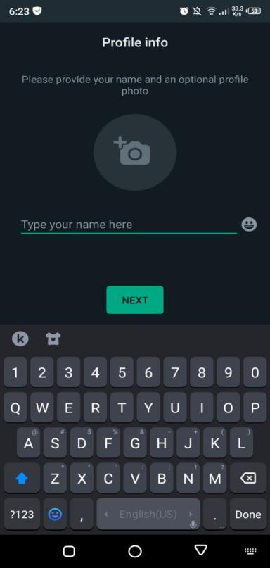 ingresa tu nombre para mostrar de whatsapp