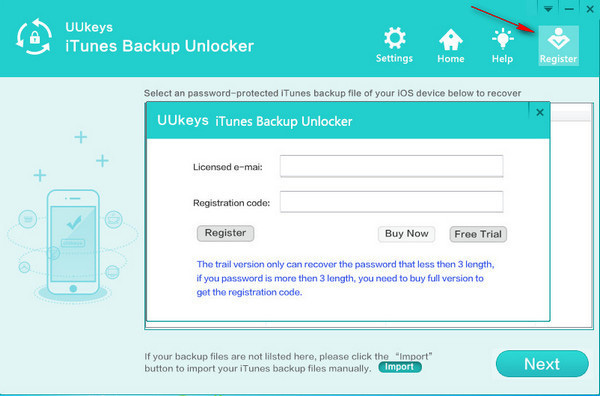 UUkeys iTunes Backup Unlocker