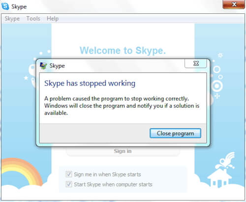 skype keeps freezing 2019