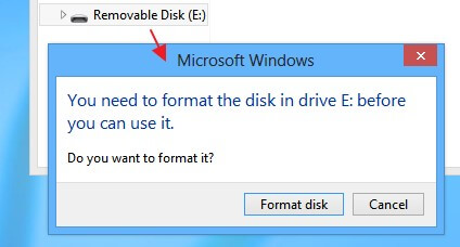 floppy disk not formatted error