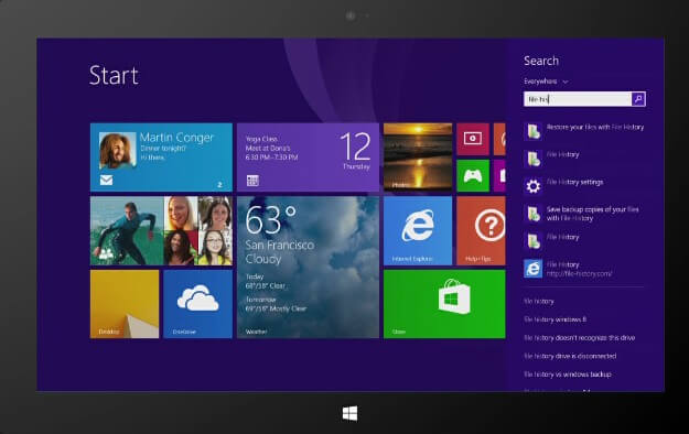 windows 8.1 file history