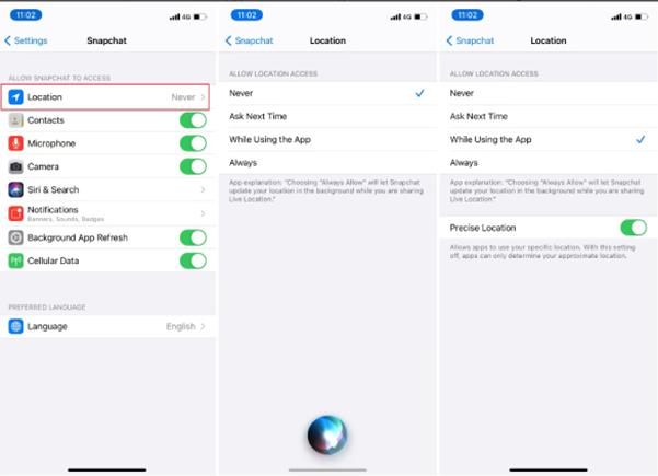 check the location settings