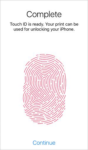 complete touch id setup