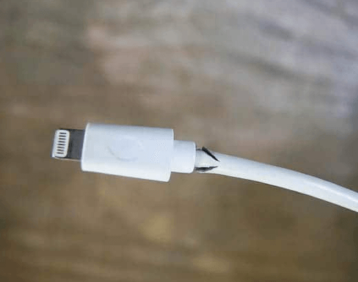damaged iphone cable