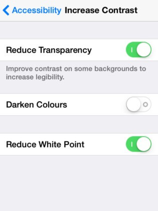 reduce transparency on iphone