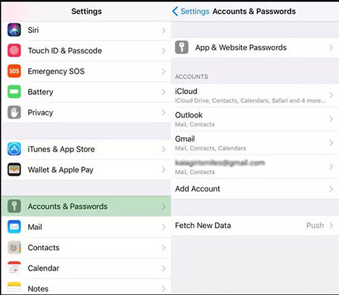 remove the mail account