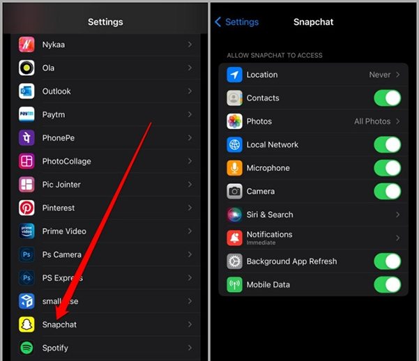 snapchat location permission