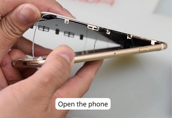 open the iphone to bypass activation lock on iphone via hardware