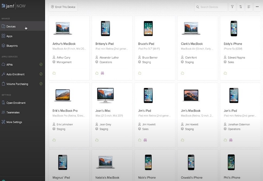 select device in jamf now