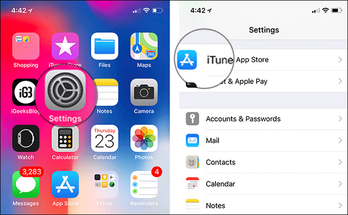 itunes and app store settings