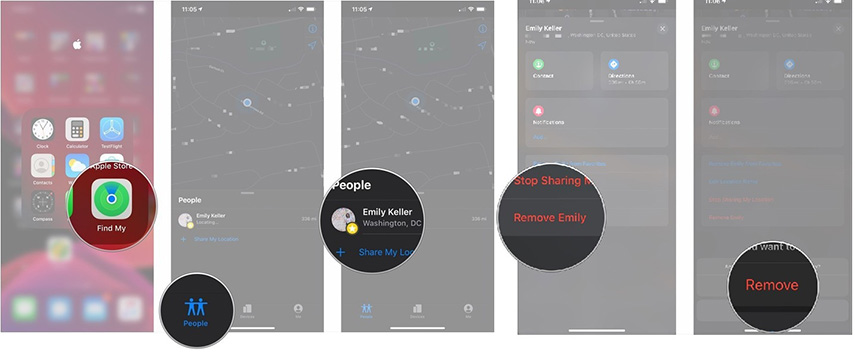 remove people to fix find my notificaitons not working
