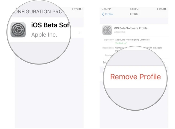 ios beta profile remove
