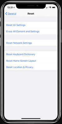 reset all settings to fix settings app crashes