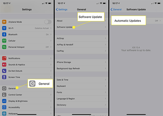check the ios version